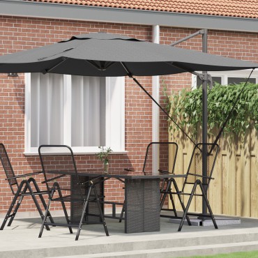 vidaXL Ομπρέλα Cantilever Roma Ανθρακί 286x285x265 cm Αλουμίνιο