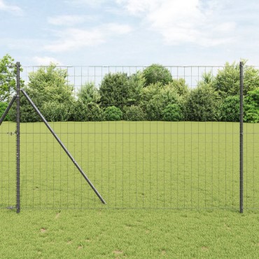 vidaXL Ευρωπαϊκό Φράχτη Γκρι 1.5x10 μ Σίδερο 1000x0.2x150 cm