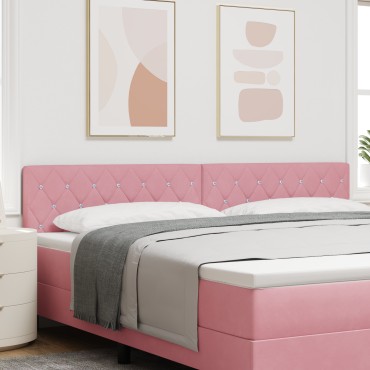 vidaXL Κεφαλάρι με Κρύσταλλα Βελούδο Ροζ 100x40x7cm 1 τεμ.