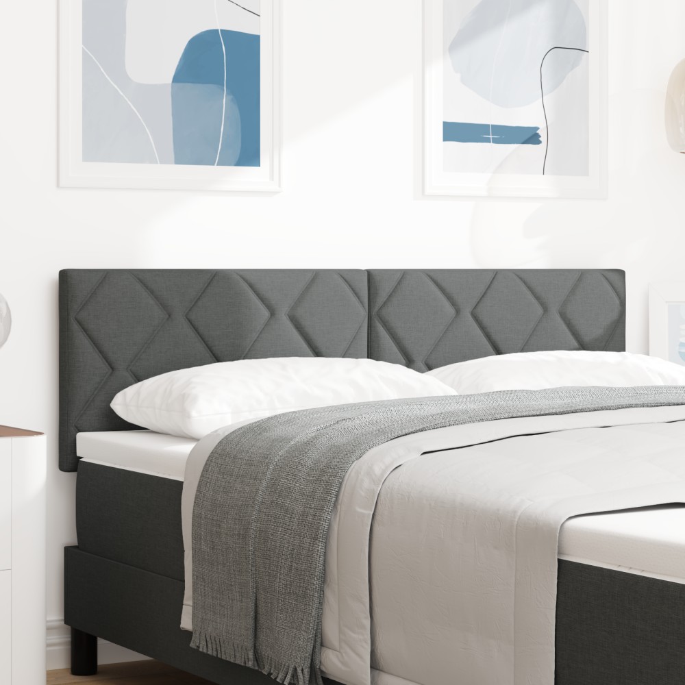 vidaXL Κεφαλάρι Σχεδίασης Διαμαντιών Σκούρο Γκρι Υφάσματος 80x7x78 cm 1 τεμ.