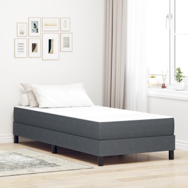 vidaXL Στρώμα με Ελατήρια Σκούρο Γκρι Μέτριο 80x200x20cm Ύφασμα 1 τεμ. - Μονό