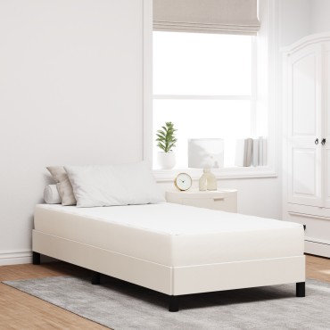 vidaXL Στρώμα με Τσέπες Κρεμ Μεσαίο 90x190x20cm Υφασμάτινο 1 τεμ. - Μονό