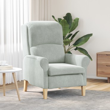 vidaXL Πολυθρόνα Ανοιχτό γκρι Βελούδο 76x94x102cm 1 τεμ.