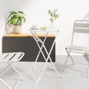 vidaXL Πτυσσόμενο Τραπέζι Κήπου Λευκό 50x72cm Ατσάλι 1 τεμ.