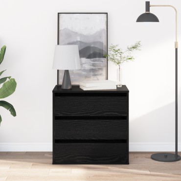 vidaXL Ντουλάπι με Συρτάρια 3-Συρτάρι Μαύρο 61x41x58 εκ 1 τεμ.