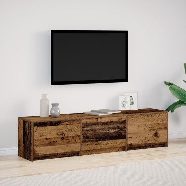 vidaXL Ντουλάπι τηλεόρασης με LED Παλιό ξύλο 162.5x34x40cm Μηχανικά ξύλου
