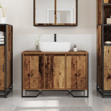vidaXL Ντουλάπι Νιπτήρα Παλαιό Ξύλο 91x35x60cm Μοριοσανίδα 1 τεμ.