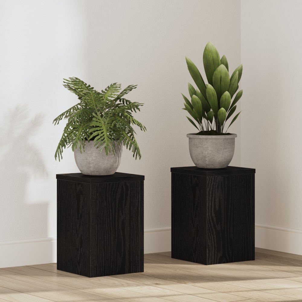 vidaXL Βάση φυτών 2 τμχ. Μαύρη Οξυά 20 x 20 x 30 cm Επεξεργασμένο Ξύλο