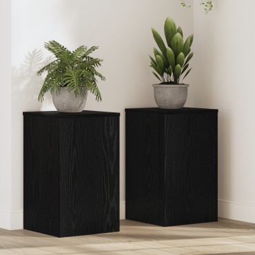 vidaXL Βάση φυτών 2 τμχ. Μαύρη Οξυά 30 x 30 x 50 cm Επεξεργασμένο Ξύλο
