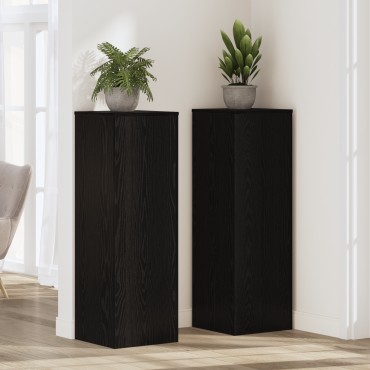vidaXL Στήριξη Φυτών Μαύρη Βελανιδιά 33x33x100 cm από Ξύλινη MDF