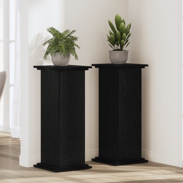 vidaXL Βάση φυτών Μαύρη Οξυά 33 x 33 x 100 cm Επεξεργασμένο ξύλο