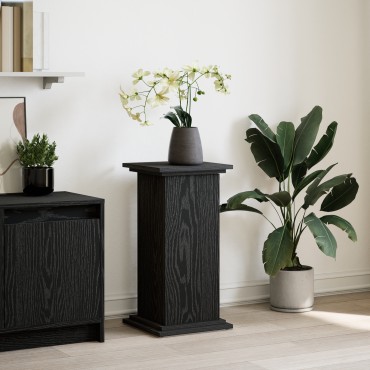 vidaXL Βάση Φυτών με Αποθήκευση Μαύρο Ξύλο 31x30x60 εκ. Εξατομικευμένο Ξύλο