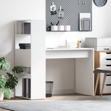 vidaXL Γραφείο Λευκό Επεξεργασμένο Ξύλο 113x54x120cm 1 τεμ.