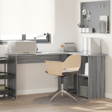 vidaXL Γκρι Γραφείο Υπολογιστή Γκρι Sonoma MDF Μεσαίο Αποθήκευση