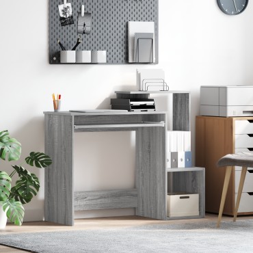 vidaXL Γκρι Γραφείο Υπολογιστή Γκρι Sonoma Επεξεργασμένο Ξύλο Μεσαίο