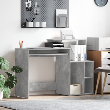 vidaXL Γραφείο Σκυρόδεμα Γκρι 120,5x44x88,5cm Επεξεργασμένο Ξύλο 1 τεμ.