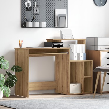 vidaXL Γραφείο με Αποθήκευση Δρυς 120.5x44x88.5cm Επεξεργασμένο Ξύλο 1 τεμ.