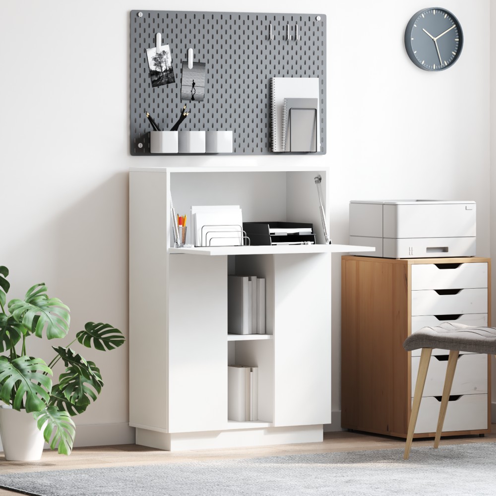 vidaXL Γραφείο Λευκό Επεξεργασμένο Ξύλο 71.5x31.5x106.5 εκ 1 τεμ.
