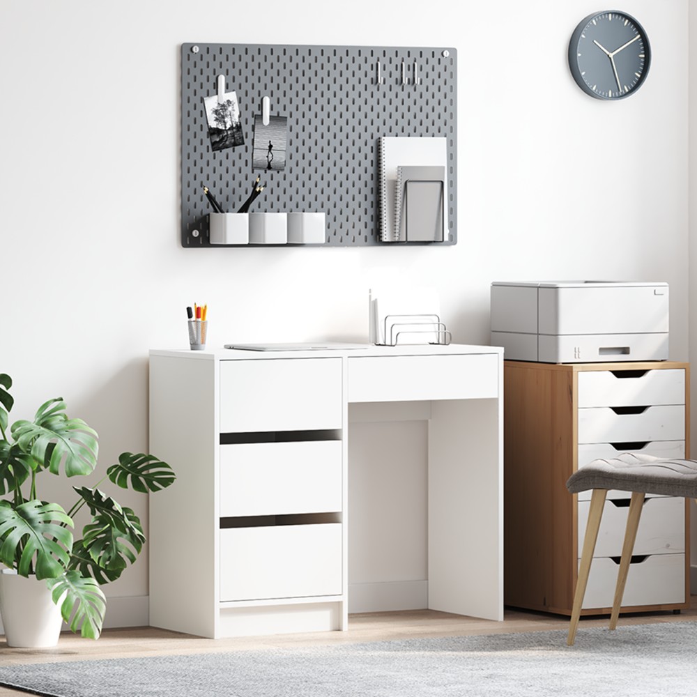 vidaXL Γραφείο Λευκό Επεξεργασμένο Ξύλο 90x37.5x75 εκ 1 τεμ.