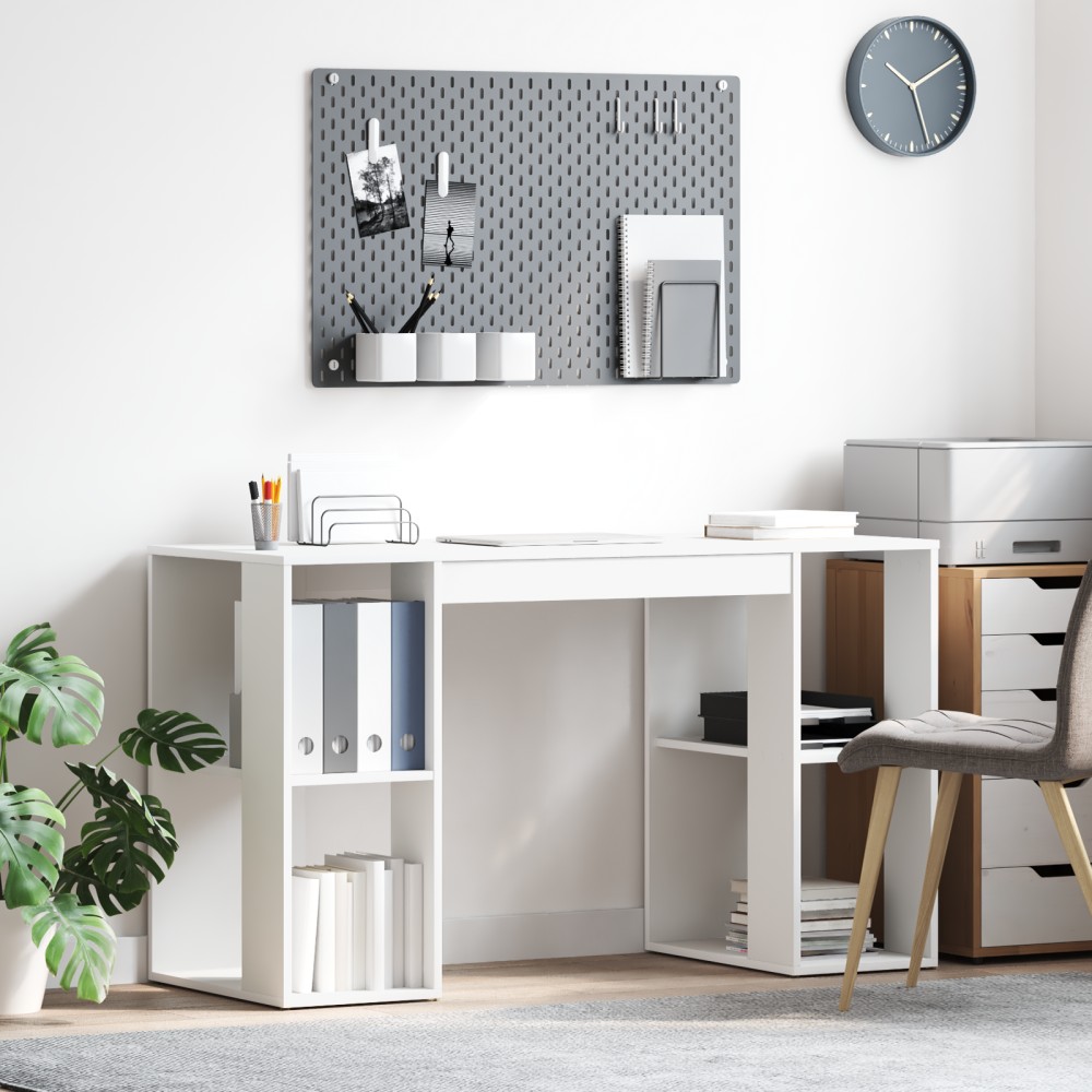 vidaXL Γραφείο Λευκό Επεξεργασμένο Ξύλο 130x50.5x75 εκ 1 τεμ.