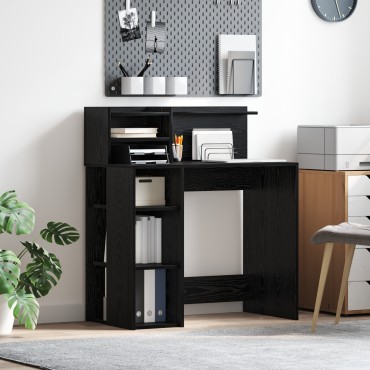 vidaXL Γραφείο Μαύρης Δρυός 90x48x101.5cm Επεξεργασμένο Ξύλο 1 τεμ.