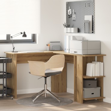 vidaXL Γωνιακό γραφείο Artisan Oak Επεξεργασμένο Ξύλο 140x113,5x75cm 1 τεμ.