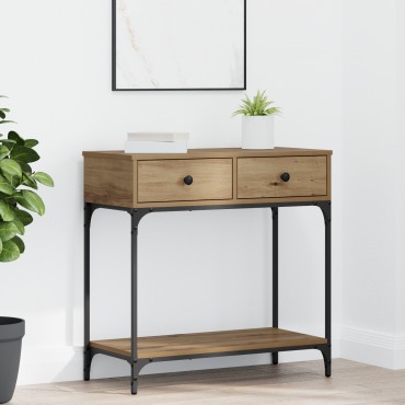 vidaXL Τραπέζι Κονσόλας Μασίφ Δρυς 75x34.5x75cm Επεξεργασμένο Ξύλο 1 τεμ.