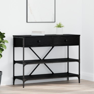 vidaXL Τραπέζι Κονσόλας Μαύρου Δρυού 100x34.5x75cm Επεξεργασμένο Ξύλο 1 τεμ.