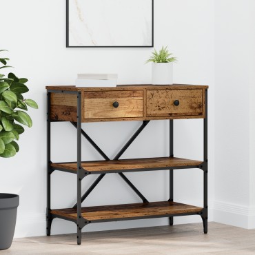 vidaXL Τραπέζι Κονσόλας Παλαιωμένο Ξύλο 75x34.5x75cm Επεξεργασμένο Ξύλο 1 τεμ.