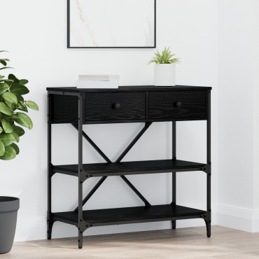 vidaXL Τραπέζι Κονσόλας Μαύρη Δρυός 75x34.5x75cm Κατασκευασμένο από Ξύλο 1 τεμ.