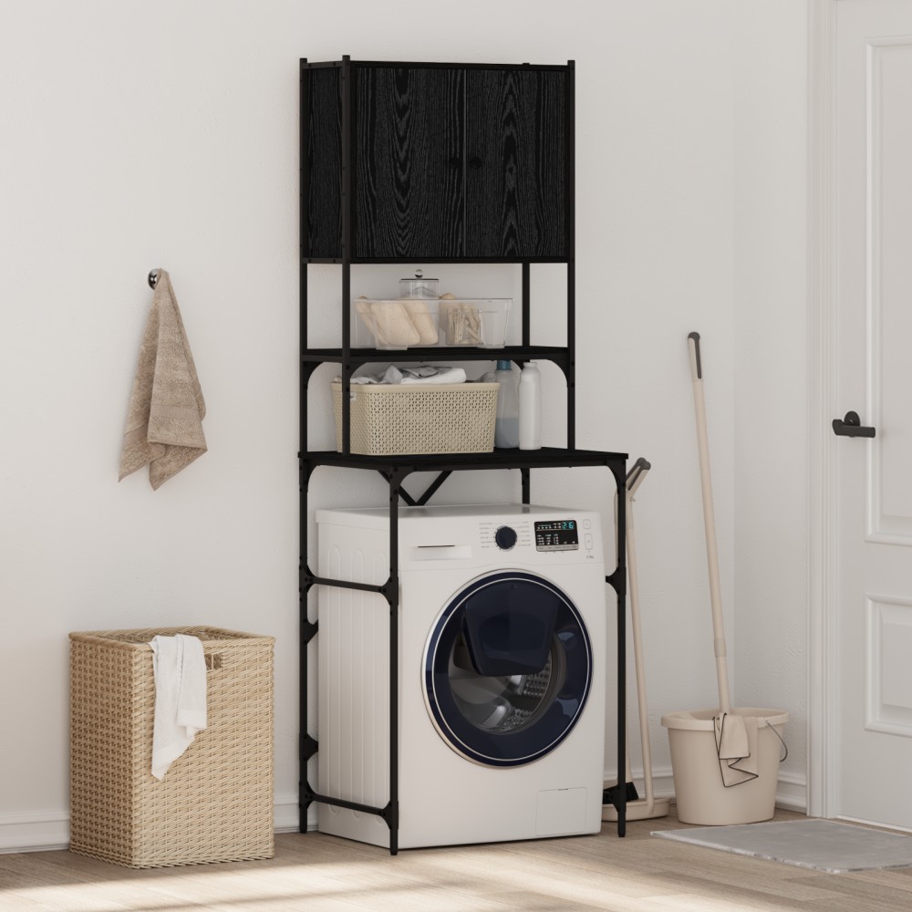vidaXL Ντουλάπα Πλυντηρίου Μαύρο 0ak 68 x 48,5 x 194 εκ