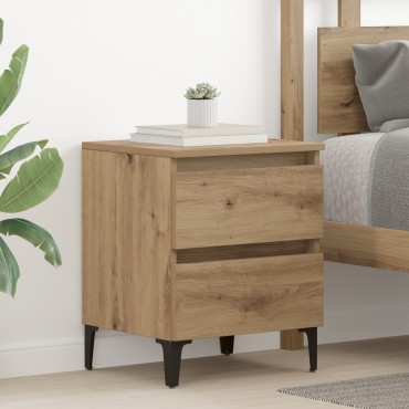 vidaXL Κομοδίνο Καλλιτεχνικό Δρυς 40x35x50cm Επεξεργασμένο Ξύλο 1 τεμ.