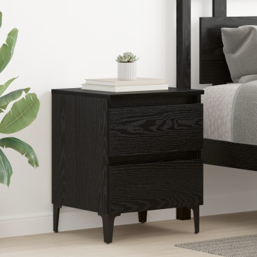 vidaXL Κομοδίνο Μαύρης Βελανιδιάς 40x35x50cm Ξύλου 1 τεμ.