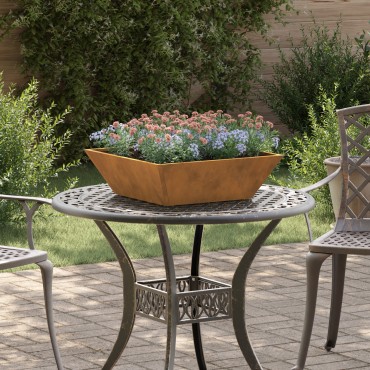vidaXL Μεταλλική Γλάστρα Ατσάλι 50 x 50 x 15 cm Διακοσμητικά Ένθετα