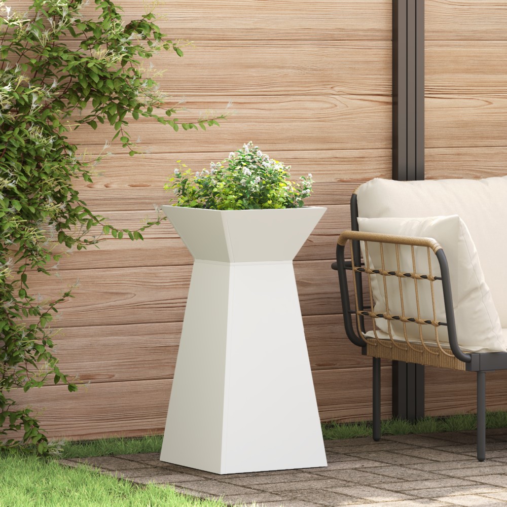 vidaXL Στήριξη Φυτών Λευκή Πλαστικό 35 x 35 x 73 cm Διακοσμητικά Ένθετα