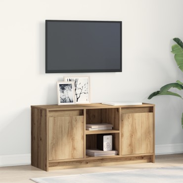vidaXL Κέντρο Διασκέδασης Artisan Oak Επεξεργασμένο Ξύλο Μεσαίο Ράφια