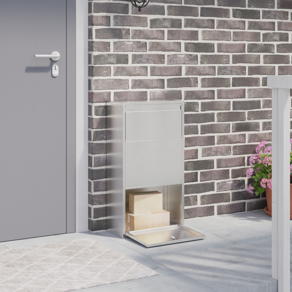 vidaXL Κουτί Ρίψης Πακέτων 44x22x82 cm Ανοξείδωτο Ατσάλι