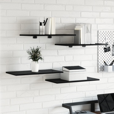 vidaXL Ράφια Τοίχου Μαύρη Δρυ MDF 60x30x1.5cm Ορθογώνιο