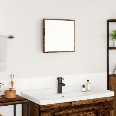 vidaXL LED Καθρέφτης Μπάνιου Γέρες Ξύλο 40x8.5x37cm