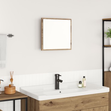 vidaXL LED Καθρέφτης Μπάνιο Ξυλεία Δρυός 40x8.5x37cm Επεξεργασμένο Ξύλο