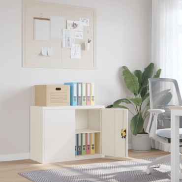 vidaXL Αρχειοθήκη Λευκή 90x40x70cm από Ατσάλι 1 τεμ.