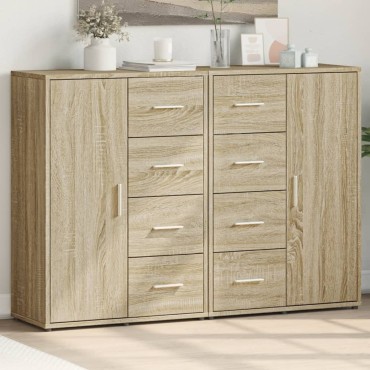 vidaXL Βοηθητικά Ντουλάπια 2 τεμ. Sonoma Δρυς 60x31x84cm Επεξ. Ξύλο