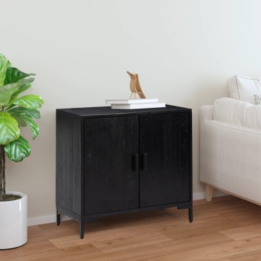 vidaXL Ντουλάπι Μαύρο 75x35x70cm από Μασίφ Ξύλο Πεύκου 1 τεμ.