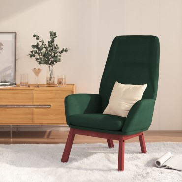 vidaXL Πολυθρόνα Relax Σκούρο Πράσινο Υφασμάτινη 70x77x94cm 1 τεμ.