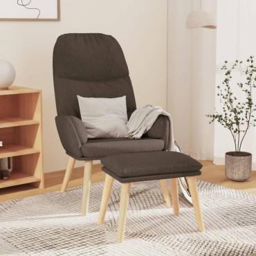vidaXL Πολυθρόνα Relax Taupe Υφασμάτινη με Σκαμπό 70x77x98cm 1 τεμ.