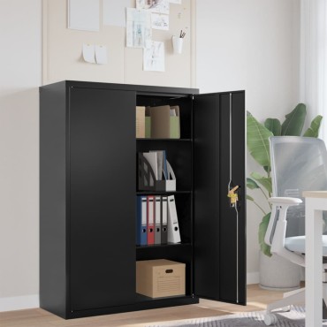 vidaXL Αρχειοθήκη Μαύρη 90x40x140cm Ατσάλινη 1 τεμ.