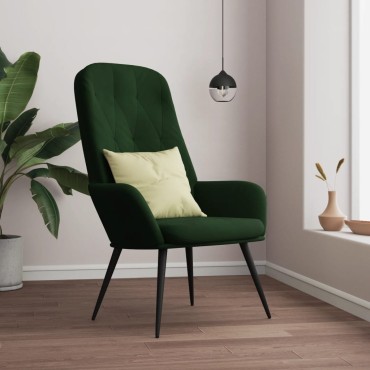 vidaXL Πολυθρόνα Relax Σκούρο Πράσινο Βελούδινη 70x77x98cm 1 τεμ.