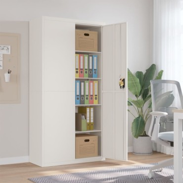 vidaXL Αρχειοθήκη Λευκή 90x40x180cm Ατσάλινη 1 τεμ.