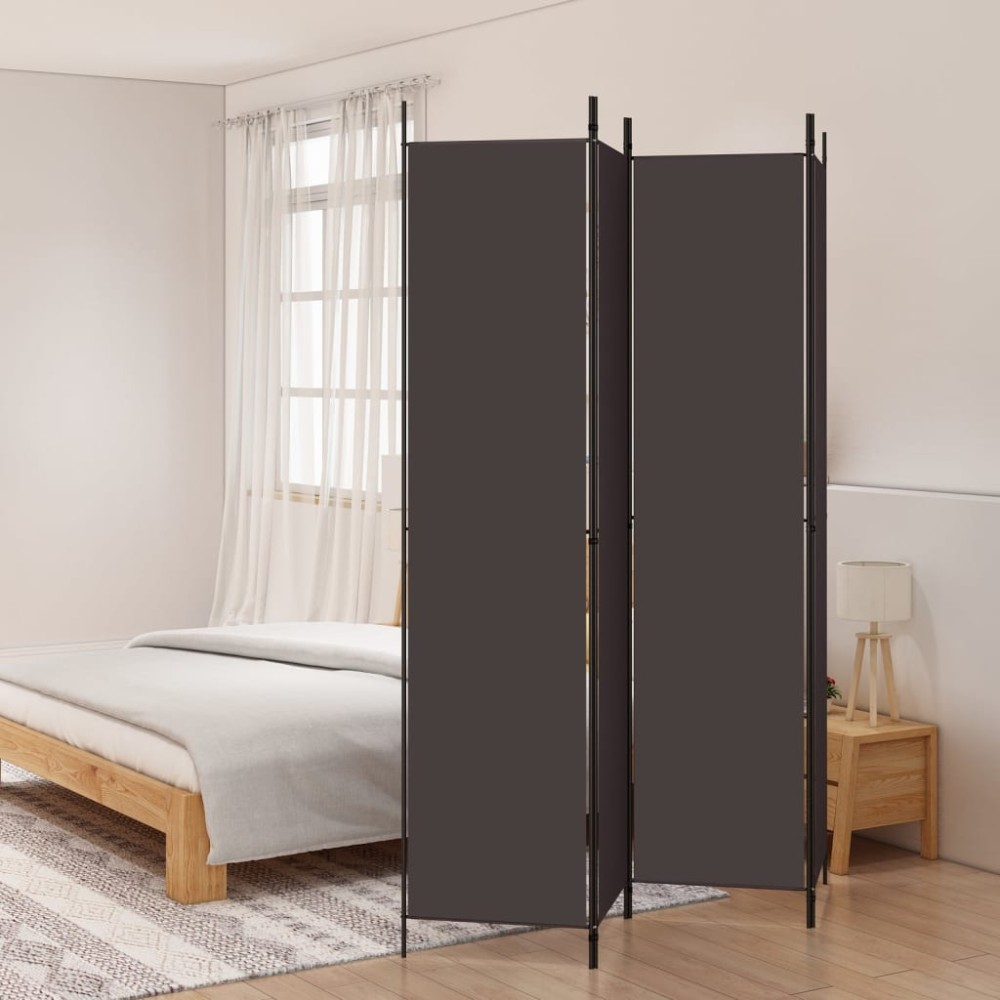 vidaXL Διαχωριστικό Δωματίου με 4 Πάνελ Καφέ 200x220cm Υφασμάτινο 1 τεμ.