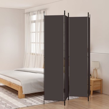 vidaXL Διαχωριστικό Δωματίου με 4 Πάνελ Καφέ 200x220cm Υφασμάτινο 1 τεμ.